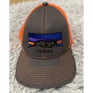 Sedona Mens Basebal Hat‎ SnapBack Cap Adjustable Embroidered Orange Green